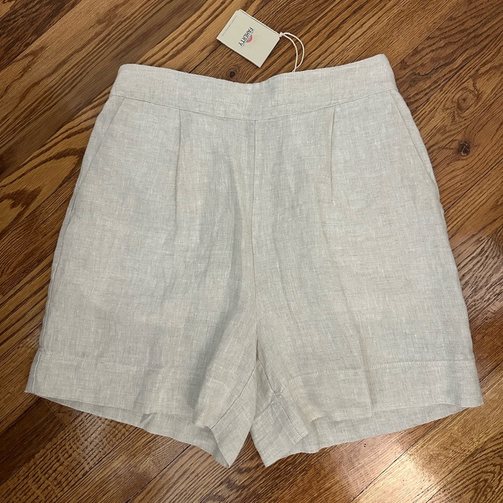 Faherty Women's Light Gray Linen Shorts. NWT